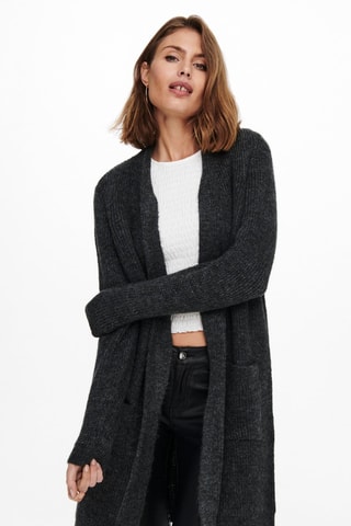 Gilet long - Gris foncé chiné