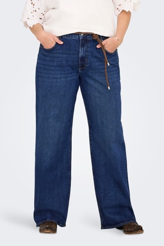 Jean wid legs en coton biologique - Bleu