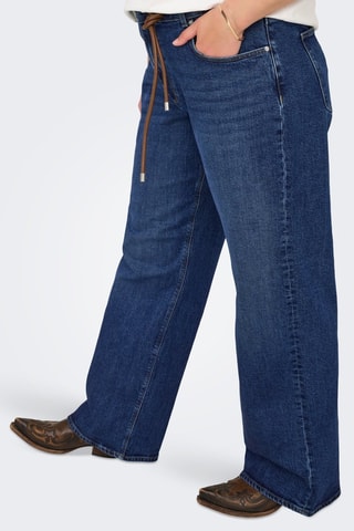 Jean wid legs en coton biologique - Bleu