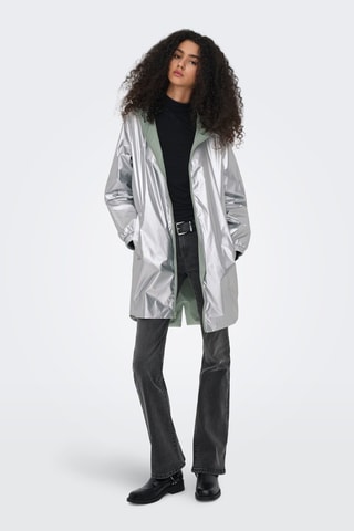 Parka réversible à capuche - Argenté et vert