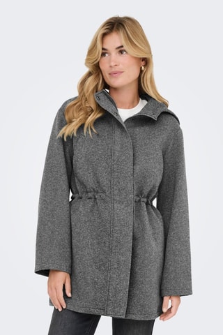Manteau à capuche - Gris chiné