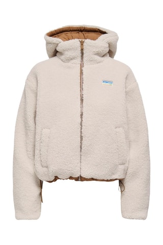 Veste à capuche réversible - Ecru et marron