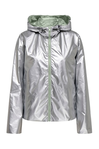 Coupe-vent réversible à capuche - Vert et argenté