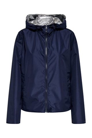 Coupe-vent réversible à capuche - Argenté et bleu marine
