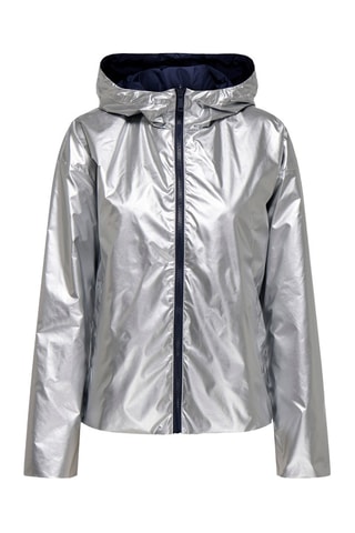 Coupe-vent réversible à capuche - Argenté et bleu marine