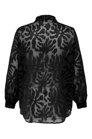 Chemisier en tulle brodé - Noir