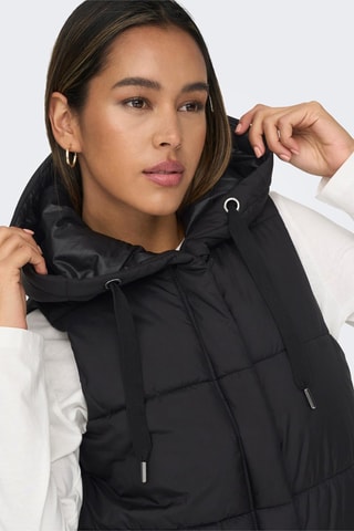 Doudoune longue sans manches - Noir