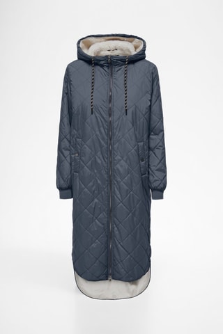 Doudoune longue à capuche - Bleu foncé