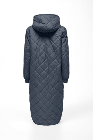 Doudoune longue à capuche - Bleu foncé