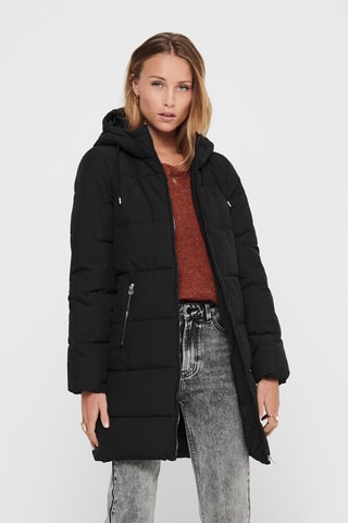 Doudoune longue à capuche - Noir