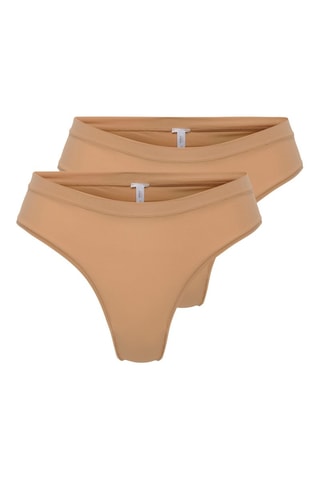 2 culottes taille haute - Beige