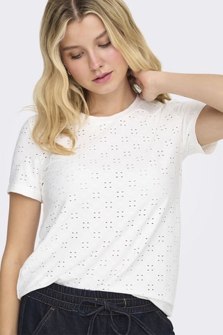 T-shirt en broderie anglaise - Ecru