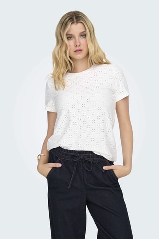 T-shirt en broderie anglaise - Ecru