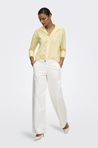 Chemisier regular en broderie anglaise - Jaune