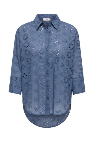 Chemisier regular en broderie anglaise - Indigo