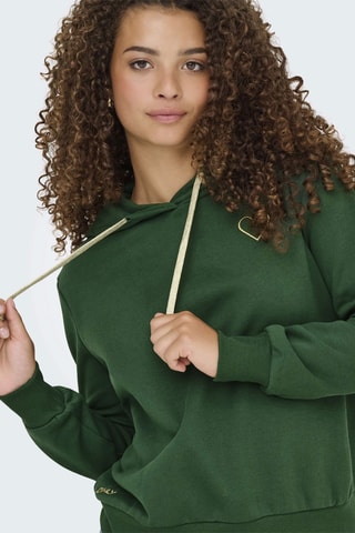 Sweat à capuche en coton biologique - Vert foncé