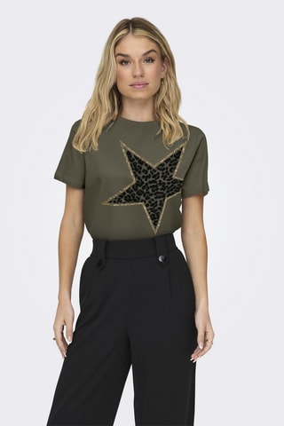 T-shirt regular en coton biologique - Kaki