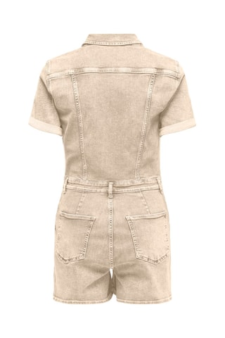 Combishort en jean - Ecru