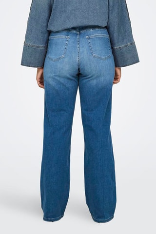 Jean wide legs en coton biologique taille haute - Bleu clair