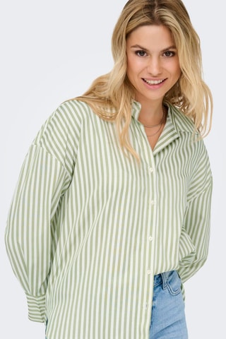 Chemisier regular - Ecru et vert olive
