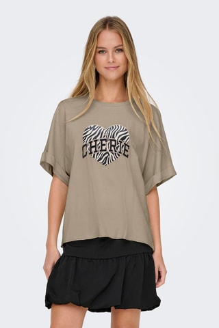 T-shirt regular en coton biologique - Beige