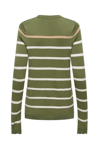 Pull - Vert olive et blanc