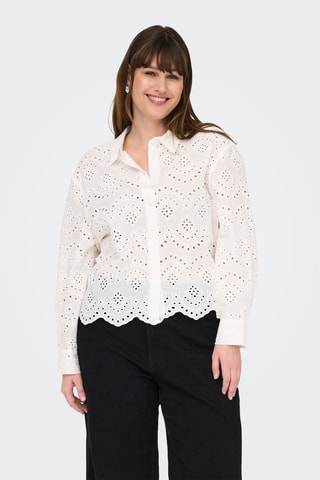 Chemisier en broderie anglaise - Blanc