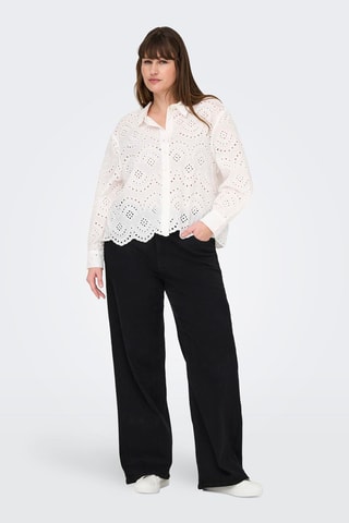 Chemisier en broderie anglaise - Blanc