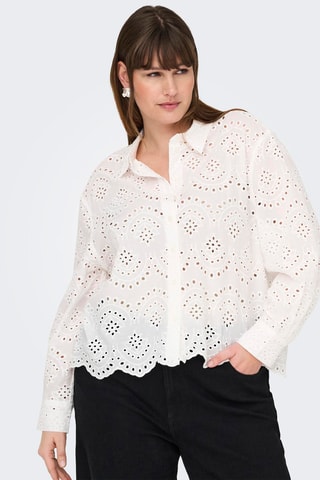 Chemisier en broderie anglaise - Blanc