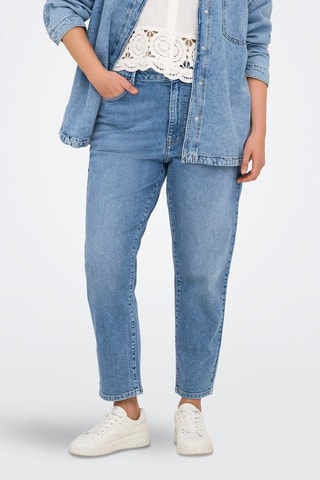 Jean straight taille haute - Bleu cobalt