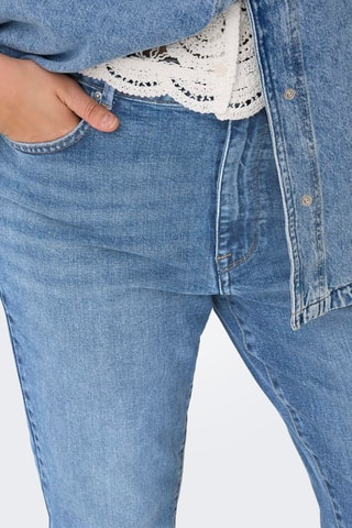 Jean straight taille haute - Bleu cobalt