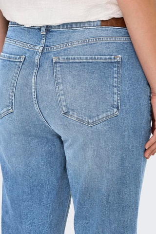 Jean straight taille haute - Bleu cobalt