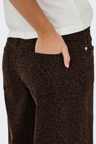 Jean wide legs taille haute - Marron foncé et noir