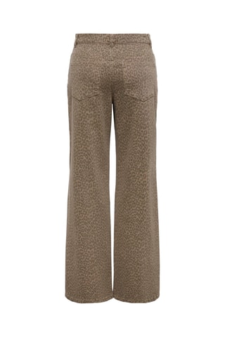 Jean wide legs taille haute - Marron clair et noir