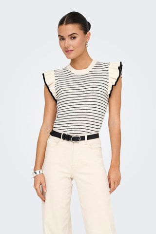 Top - Ecru et noir