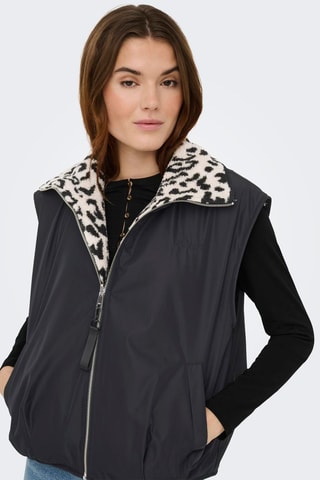 Veste réversible sans manches - Noir et écru