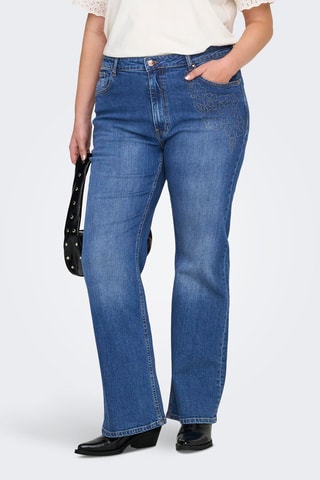 Jean flare taille haute - Bleu marine