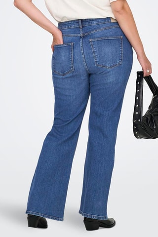 Jean flare taille haute - Bleu marine