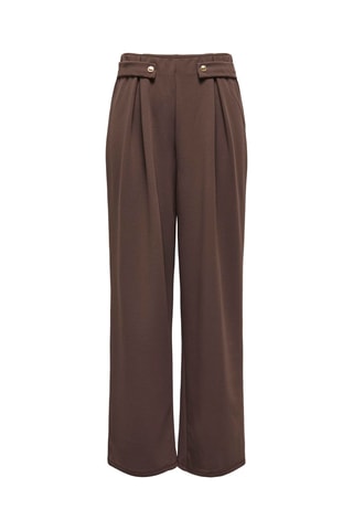 Pantalon wide legs taille haute - Marron