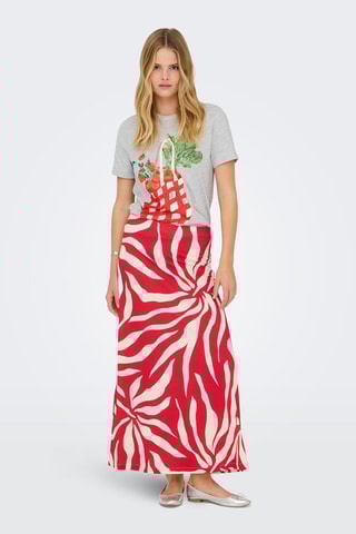 Jupe longue taille haute - Rouge