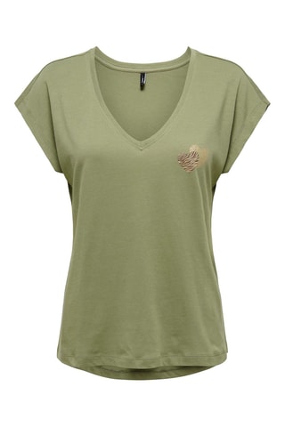 T-shirt en coton biologique - Vert olive