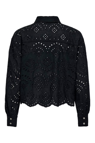 Chemisier loose en broderie anglaise - Noir