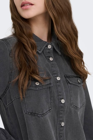 Robe chemise en jean - Noir