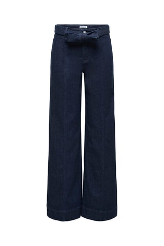 Jean wide legs taille haute - Bleu foncé
