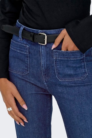 Jean flare taille haute - Bleu foncé