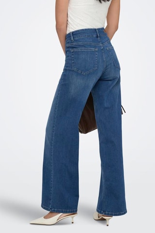 Jean wide legs en coton biologique taille haute - Bleu clair