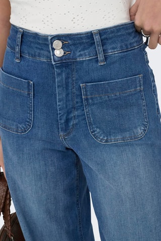 Jean wide legs en coton biologique taille haute - Bleu clair