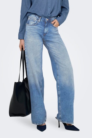 Jean wide legs en coton biologique - Bleu clair