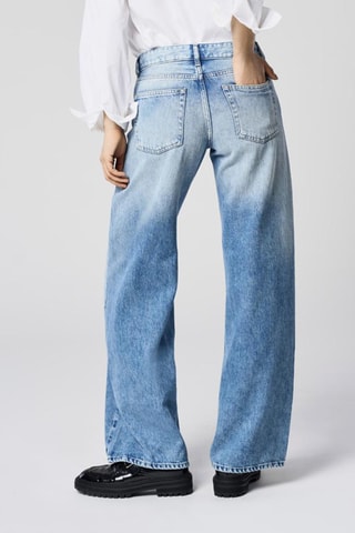 Jean wide legs en coton biologique - Bleu clair