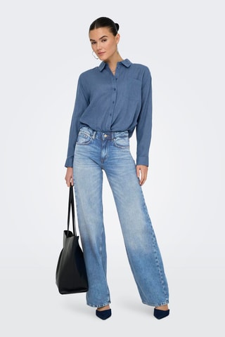 Jean wide legs en coton biologique - Bleu clair